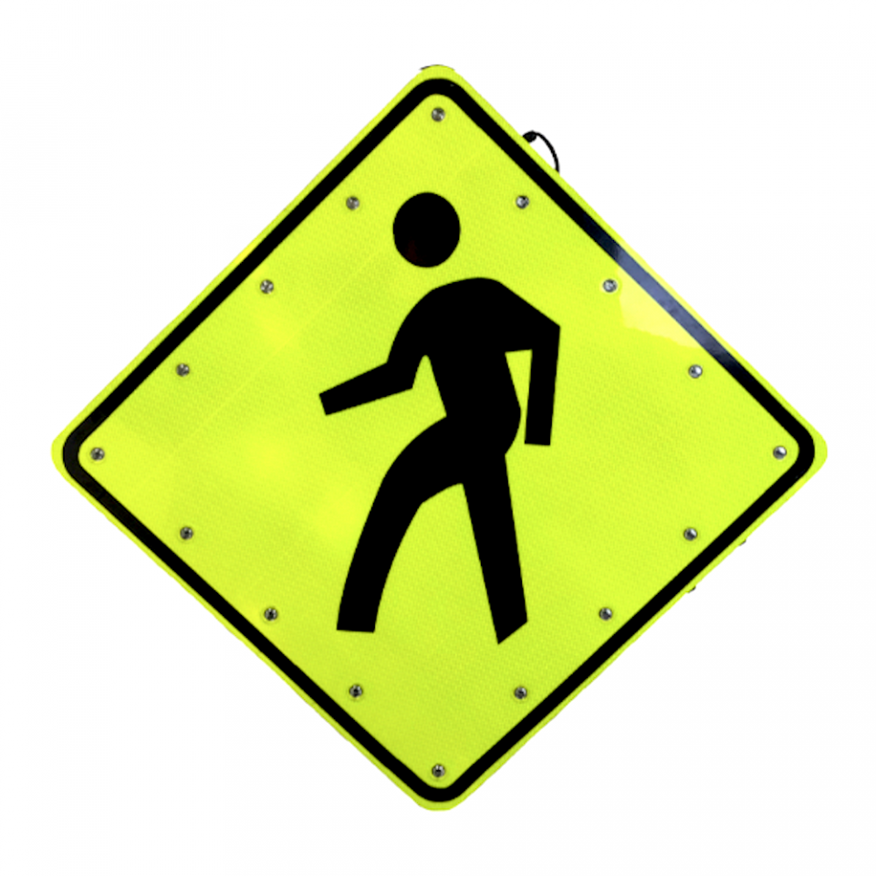 30" Solar Powered Flashing Crosswalk Sign